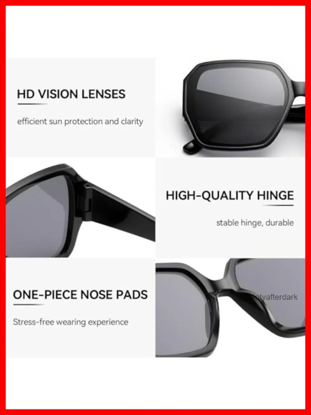 Oversized Square Sunglasses Women Trendy Fashion UV400 Protection Retro Shades
